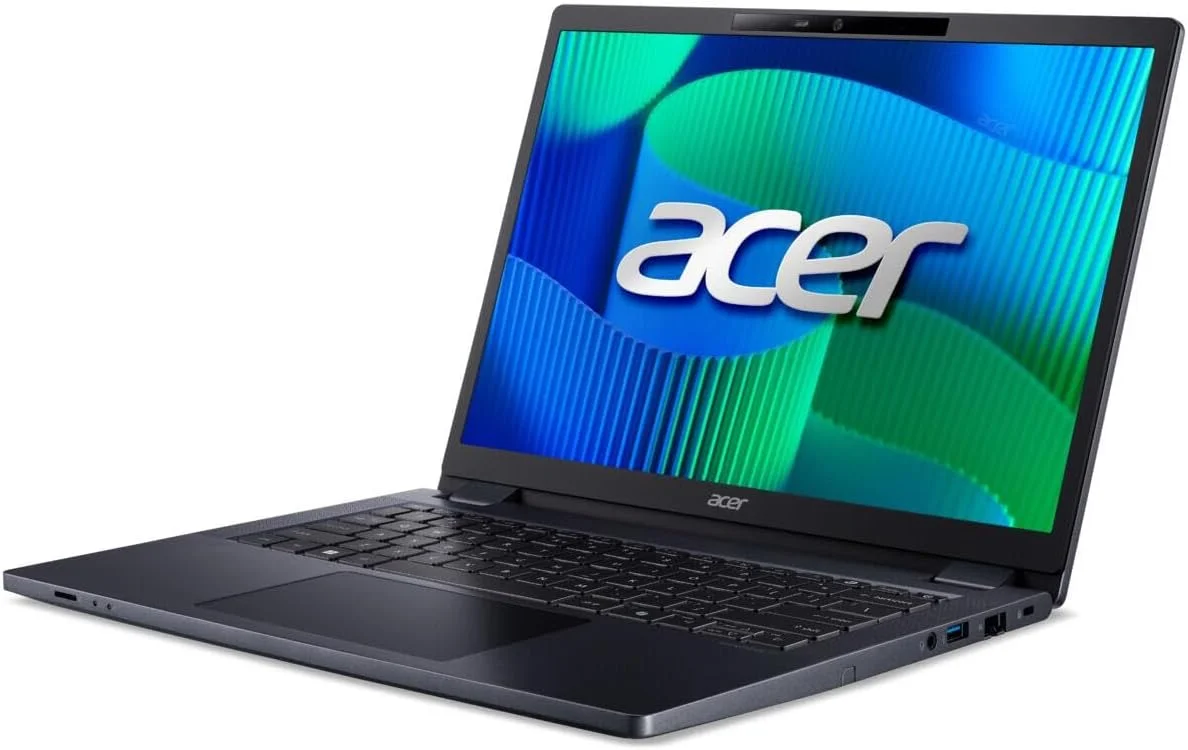 لپ تاپ 14 اینچی Acer TravelMate P4 با نسبت تصویر 16:10، پردازنده R5-8540U، حافظه رم 16 گیگابایت، حافظه اس اس دی 512 گیگابایت و سیستم عامل W11P