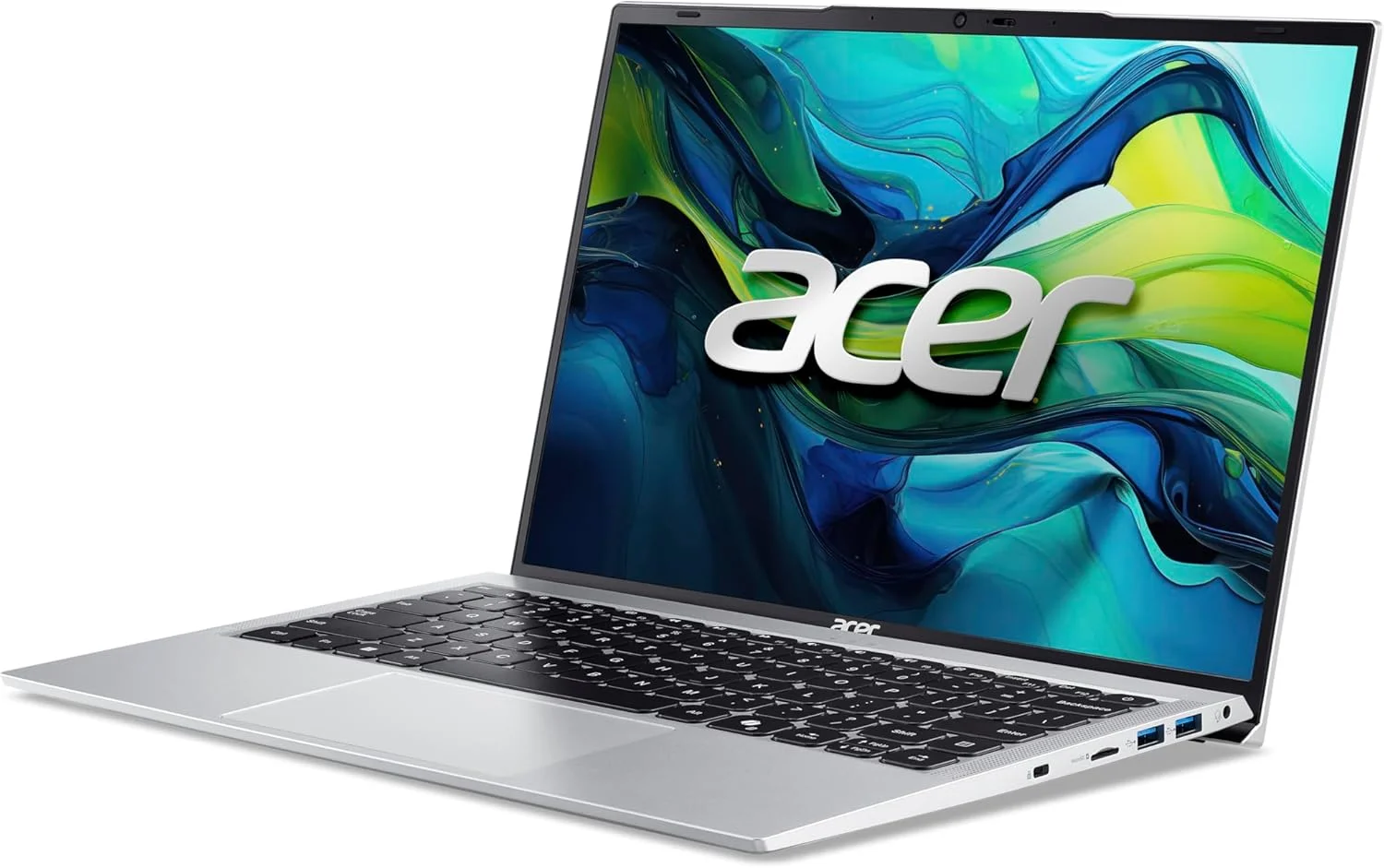 لپ تاپ Acer Aspire Lite AL14 با پردازنده نسل چهاردهم Intel Core 3-N355 هشت هسته ای تا 3.9 گیگاهرتز/8 گیگابایت رم DDR5/512 گیگابایت حافظه SSD/گرافیک Intel/صفحه نمایش 14 اینچی WUXGA IPS SlimBezel/WiFi-6/ویندوز 11 هوم/نقره ای روشن