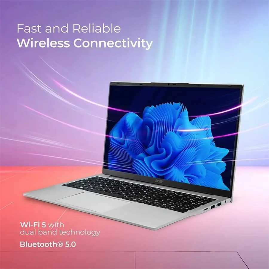 لپ تاپ Acer Aspire 3 با صفحه نمایش 15.6 اینچی FHD IPS ضد تابش نور، پردازنده Celeron® N4500، رم 8 گیگابایتی، SSD 512 گیگابایتی، گرافیک مجتمع Intel UHD، صفحه کلید انگلیسی عربی، ویندوز 11 پرو، نقره ای