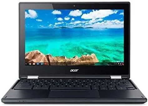 لپ تاپ Acer Chromebook R11 با صفحه نمایش لمسی 11.6 اینچی، پردازنده Intel Celeron، رم 4 گیگابایتی، هارد دیسک 32 گیگابایتی، گرافیک Intel HD، انگلیسی/عربی مشکی (تجدید شده)