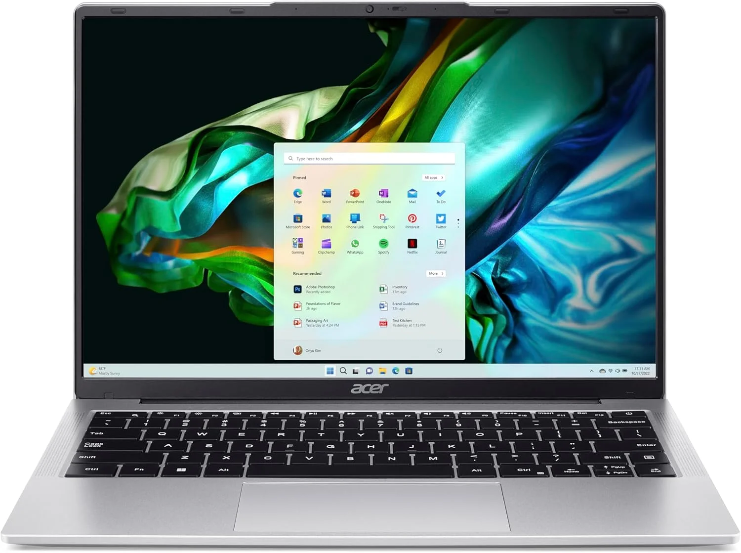 لپ تاپ Acer Aspire Lite AL14 نسل سیزدهم Intel Core i5-1334U با 10 هسته تا 4.6 گیگاهرتز / 16 گیگابایت رم DDR5 / 512 گیگابایت حافظه SSD / گرافیک Intel Iris XE / صفحه نمایش 14 اینچی WUXGA IPS SlimBezel / ویندوز 11 هوم / WiFi-6 / نقره ای خالص