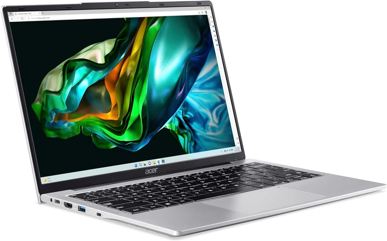 لپ تاپ Acer Aspire Lite AL14 نسل سیزدهم Intel Core i5-1334U با 10 هسته تا 4.6 گیگاهرتز / 16 گیگابایت رم DDR5 / 512 گیگابایت حافظه SSD / گرافیک Intel Iris XE / صفحه نمایش 14 اینچی WUXGA IPS SlimBezel / ویندوز 11 هوم / WiFi-6 / نقره ای خالص