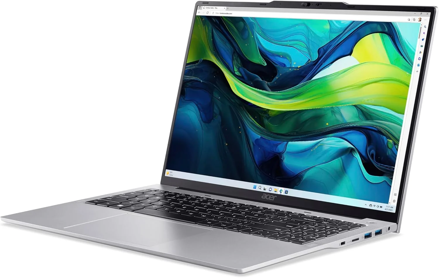 لپ تاپ Acer Aspire Lite AL16 نسل سیزدهم Intel Core i5-1334U با 10 هسته تا 4.6 گیگاهرتز / 8 گیگابایت رم DDR5 / 512 گیگابایت حافظه SSD / گرافیک Intel Iris XE / صفحه نمایش 16 اینچی WUXGA IPS SlimBezel / ویندوز 11 هوم / WiFi-6 / نقره ای خالص