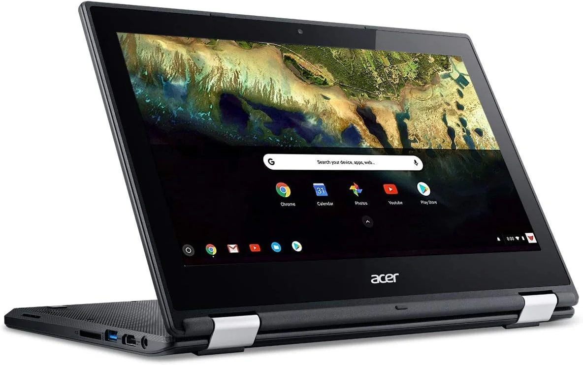 لپ تاپ تبدیل پذیر Chromebook R 11 ایسر (بازسازی شده)، Celeron N3060، صفحه نمایش لمسی 11.6 اینچی HD، 4 گیگابایت DDR3L، 32 گیگابایت eMMC، C738T-C7KD
