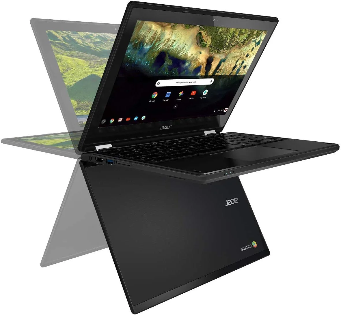لپ تاپ تبدیل پذیر Chromebook R 11 ایسر (بازسازی شده)، Celeron N3060، صفحه نمایش لمسی 11.6 اینچی HD، 4 گیگابایت DDR3L، 32 گیگابایت eMMC، C738T-C7KD