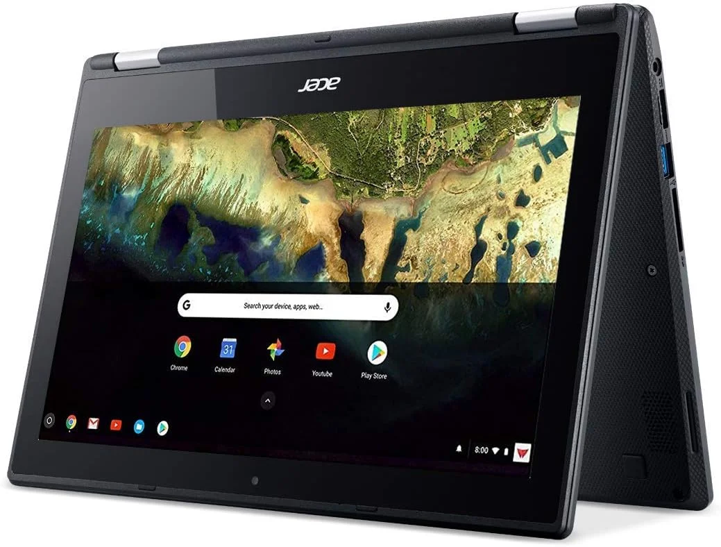 لپ تاپ تبدیل پذیر Chromebook R 11 ایسر (بازسازی شده)، Celeron N3060، صفحه نمایش لمسی 11.6 اینچی HD، 4 گیگابایت DDR3L، 32 گیگابایت eMMC، C738T-C7KD