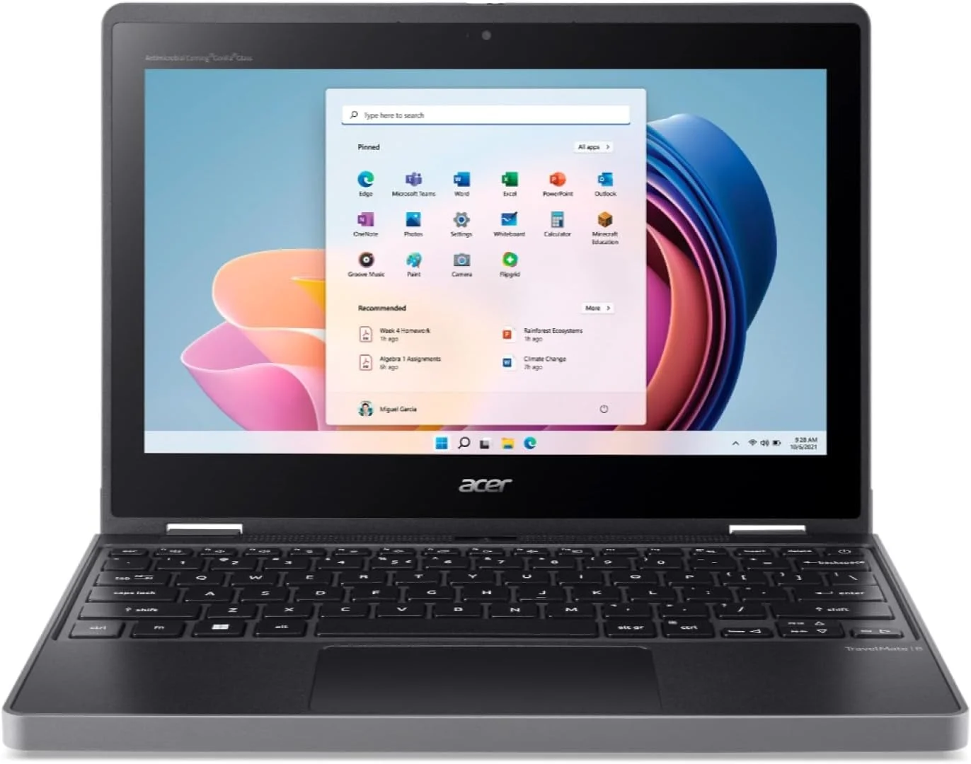 لپ تاپ 2 در 1 لمسی 11.6 اینچی Acer TravelMate Spin B3 B311RN-33 TMB311RN-33-C0JS - HD - 1366 x 768 - Intel N100 چهار هسته ای (4 هسته) - 4 گیگابایت رم - 128 گیگابایت SSD - مشکی