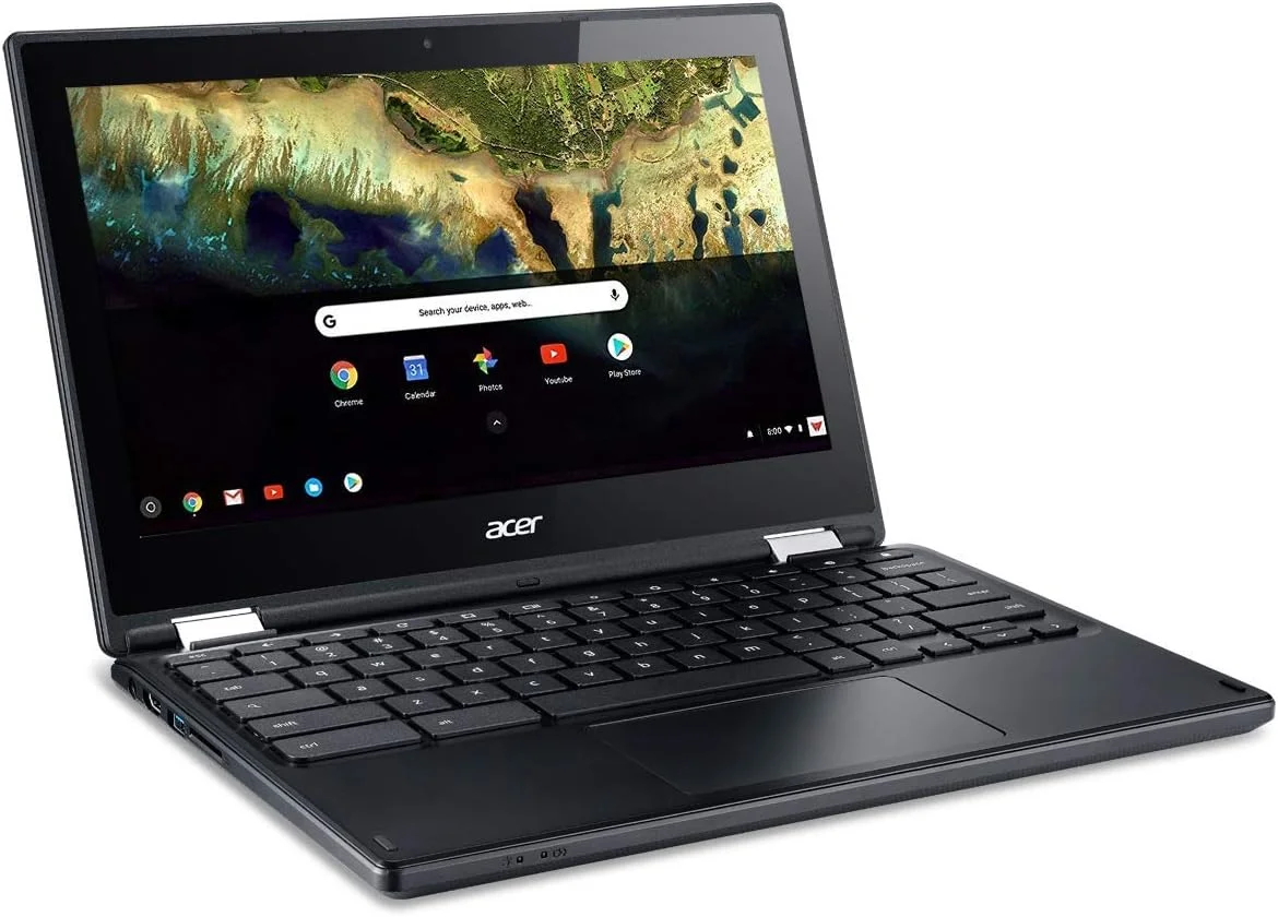 لپ تاپ تبدیل پذیر Chromebook R 11 ایسر (بازسازی شده)، Celeron N3060، صفحه نمایش لمسی 11.6 اینچی HD، 4 گیگابایت DDR3L، 32 گیگابایت eMMC، C738T-C7KD