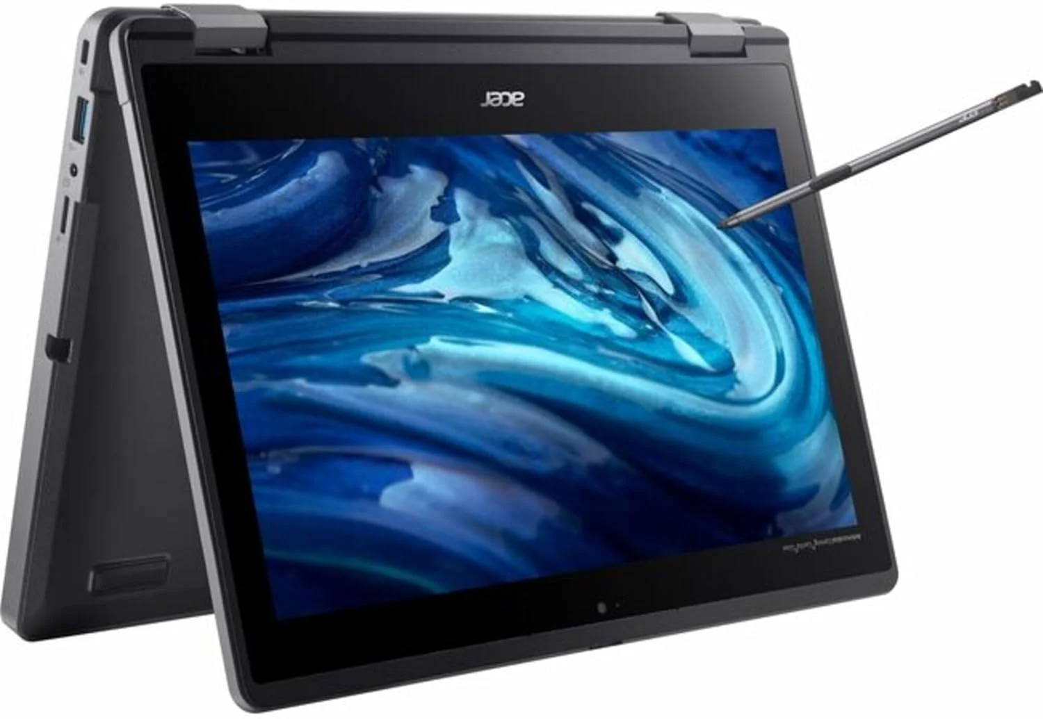 لپ تاپ 2 در 1 لمسی Acer TravelMate Spin B3 B311RN-33 TMB311RN-33-C62J با صفحه نمایش 11.6 اینچی - HD - 1366 x 768 - پردازنده چهار هسته ای Intel N100 - 8 گیگابایت رم - 128 گیگابایت SSD - مشکی