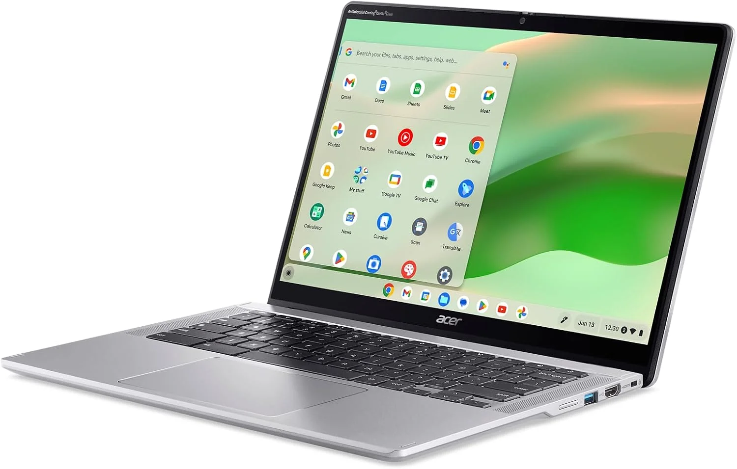 لپ تاپ تبدیل شونده Acer Chromebook Spin 314 CP314-2HN-318R، پردازنده Intel Core i3-N305، صفحه نمایش لمسی 14 اینچی WUXGA IPS Corning Gorilla Glass، رم 8 گیگابایتی LPDDR5، حافظه SSD PCIe 128 گیگابایتی، Wi-Fi 6E، وب کم Full HD، سیستم عامل Chrome