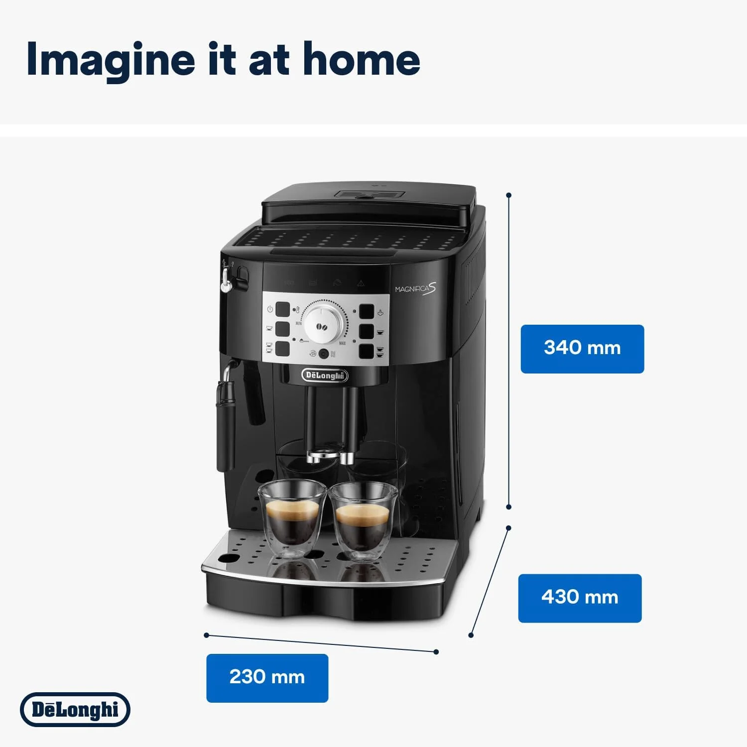 دستگاه قهوه ساز تمام اتوماتیک دانه به فنجان De'Longhi MAGNIFICA S SMART با کف شیر ساز، آسیاب داخلی، آمریکانو، کاپوچینو، لاته، ماکیاتو و اسپرسو ساز ECAM22.110.B مشکی دستگاه قهوه ساز تمام اتوماتیک دانه به فنجان De'Longhi MAGNIFICA S SMART با کف شیر ساز، آسیاب داخلی، آمریکانو، کاپوچینو، لاته، ماکیاتو و اسپرسو ساز ECAM22.110.B مشکی