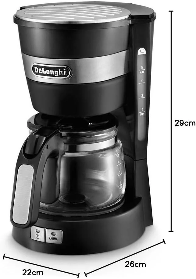 قهوه ساز قطره ای 5 فنجانی De'Longhi ICM14011 (مشکی) قهوه ساز قطره ای 5 فنجانی De'Longhi ICM14011 (مشکی)