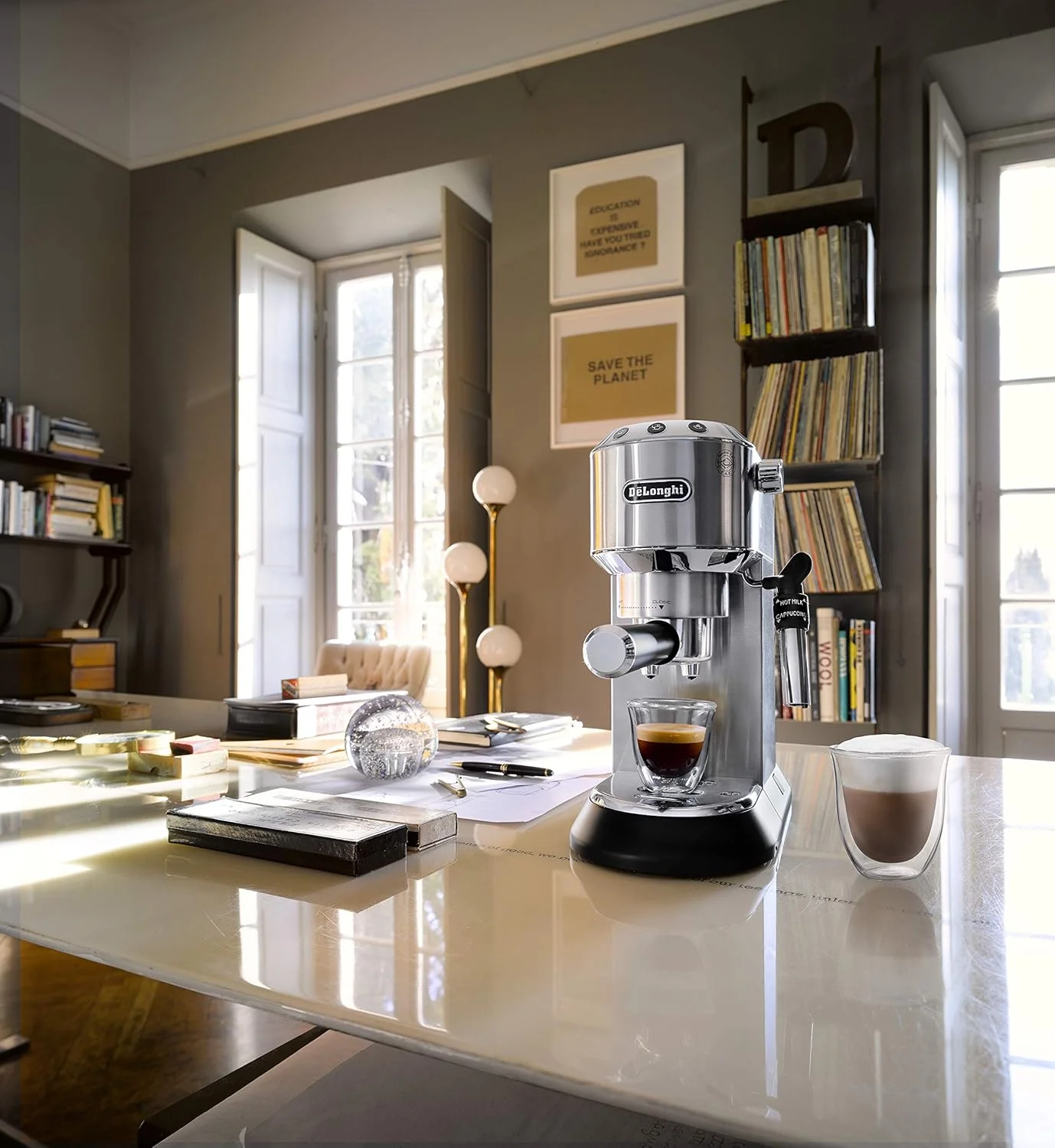دستگاه اسپرسوساز پمپی De'Longhi Dedica Style، نقره ای - EC685M - نسخه بین المللی