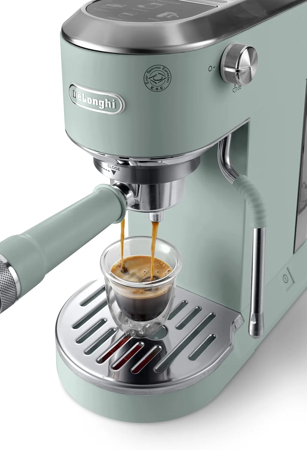 دستگاه اسپرسوساز De'Longhi Dedica Duo EC890.GR، دستگاه قهوه باریستا با پمپ، اسپرسو و دم سرد، دستگاه دستی با میله بخار LatteArt، عرض 15 سانتی متر، 2 اسپرسو، صفحه لمسی، فنجان تا 13 سانتی متر، سبز دستگاه اسپرسوساز De'Longhi Dedica Duo EC890.GR، دستگاه قهوه باریستا با پمپ، اسپرسو و دم سرد، دستگاه دستی با میله بخار LatteArt، عرض 15 سانتی متر، 2 اسپرسو، صفحه لمسی، فنجان تا 13 سانتی متر، سبز