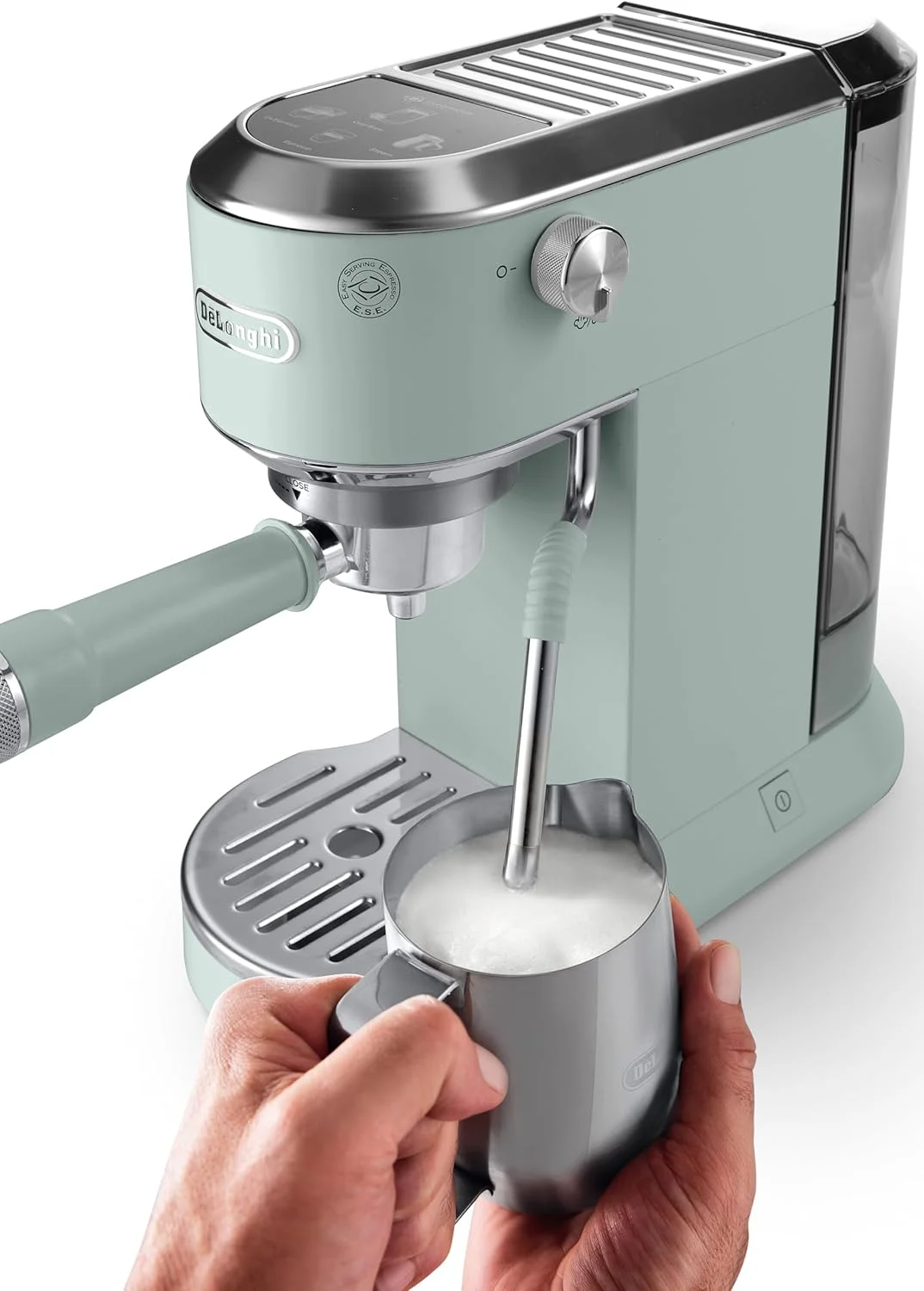 دستگاه اسپرسوساز De'Longhi Dedica Duo EC890.GR، دستگاه قهوه باریستا با پمپ، اسپرسو و دم سرد، دستگاه دستی با میله بخار LatteArt، عرض 15 سانتی متر، 2 اسپرسو، صفحه لمسی، فنجان تا 13 سانتی متر، سبز دستگاه اسپرسوساز De'Longhi Dedica Duo EC890.GR، دستگاه قهوه باریستا با پمپ، اسپرسو و دم سرد، دستگاه دستی با میله بخار LatteArt، عرض 15 سانتی متر، 2 اسپرسو، صفحه لمسی، فنجان تا 13 سانتی متر، سبز