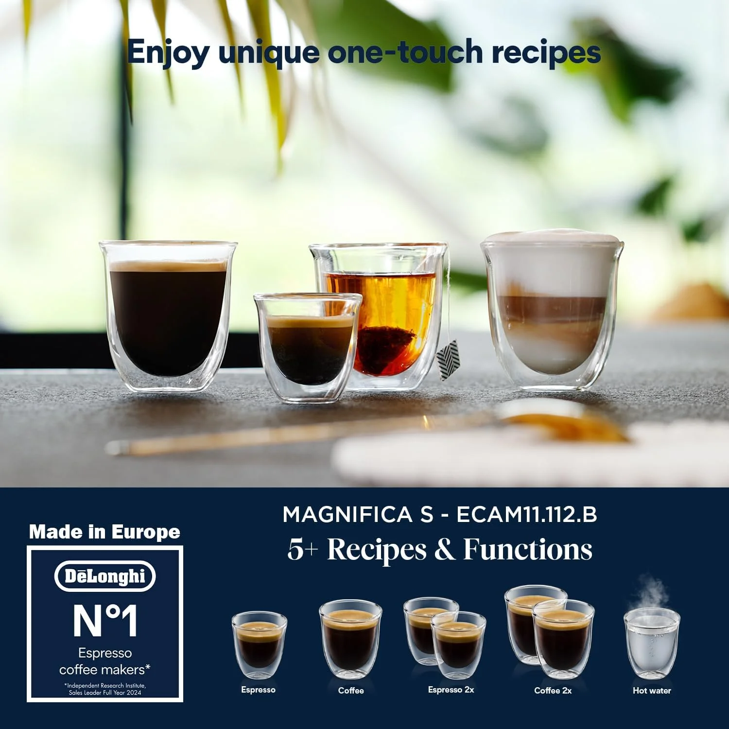 دستگاه قهوه ساز تمام اتوماتیک De'Longhi MAGNIFICA S، اسپرسو ساز دانه به فنجان، 5+ عملکرد برای آمریکانو، کاپوچینو، لاته، ماکیاتو و دستور العمل های بیشتر ECAM11.112.B (ساخت اروپا) (اختصاصی آمازون) دستگاه قهوه ساز تمام اتوماتیک De'Longhi MAGNIFICA S، اسپرسو ساز دانه به فنجان، 5+ عملکرد برای آمریکانو، کاپوچینو، لاته، ماکیاتو و دستور العمل های بیشتر ECAM11.112.B (ساخت اروپا) (اختصاصی آمازون)