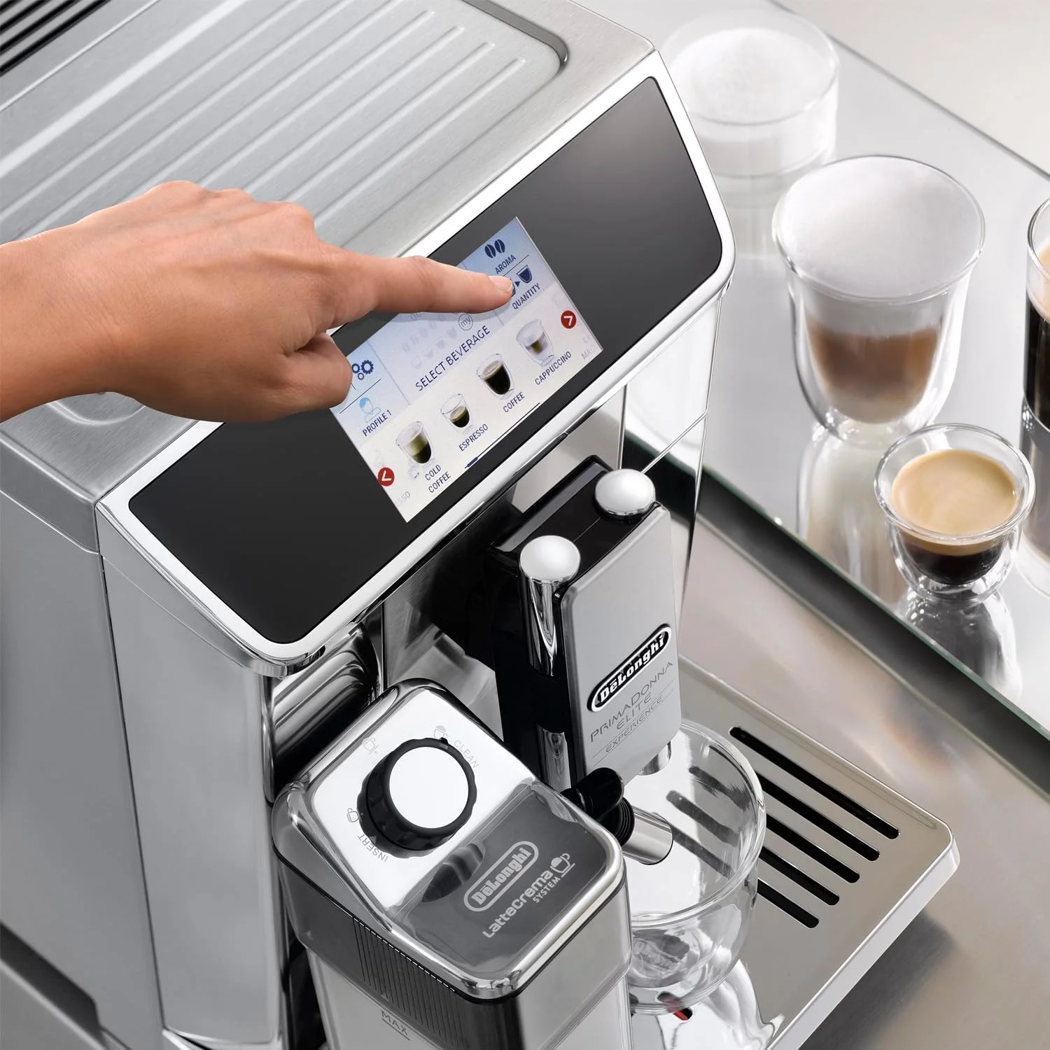 دستگاه قهوه ساز تمام اتوماتیک DE'LONGHI PRIMADONNA Elite، 18+ عملکرد، دستگاه اسپرسو ساز دانه به فنجان برای آمریکانو، کاپوچینو، لاته، ماکیاتو و غیره، کنترل لمسی، آسیاب دقیق، ECAM650.85.MS دستگاه قهوه ساز تمام اتوماتیک DE'LONGHI PRIMADONNA Elite، 18+ عملکرد، دستگاه اسپرسو ساز دانه به فنجان برای آمریکانو، کاپوچینو، لاته، ماکیاتو و غیره، کنترل لمسی، آسیاب دقیق، ECAM650.85.MS