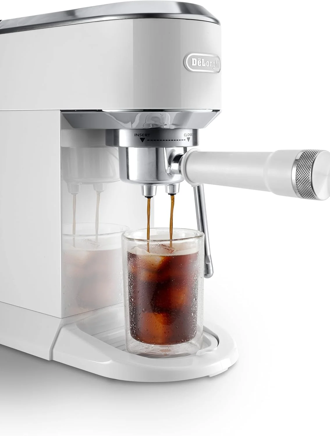 دستگاه اسپرسوساز دستی ددیکا Duo EC890.WI دلونگی، دستگاه قهوه باریستا با پمپ، اسپرسو و دمآوری سرد، دستگاه قهوه دستی با میله بخار LatteArt، عرض 15 سانتیمتر، 2 اسپرسو، صفحه لمسی، فنجان تا 13 سانتیمتر، سفید دستگاه اسپرسوساز دستی ددیکا Duo EC890.WI دلونگی، دستگاه قهوه باریستا با پمپ، اسپرسو و دمآوری سرد، دستگاه قهوه دستی با میله بخار LatteArt، عرض 15 سانتیمتر، 2 اسپرسو، صفحه لمسی، فنجان تا 13 سانتیمتر، سفید