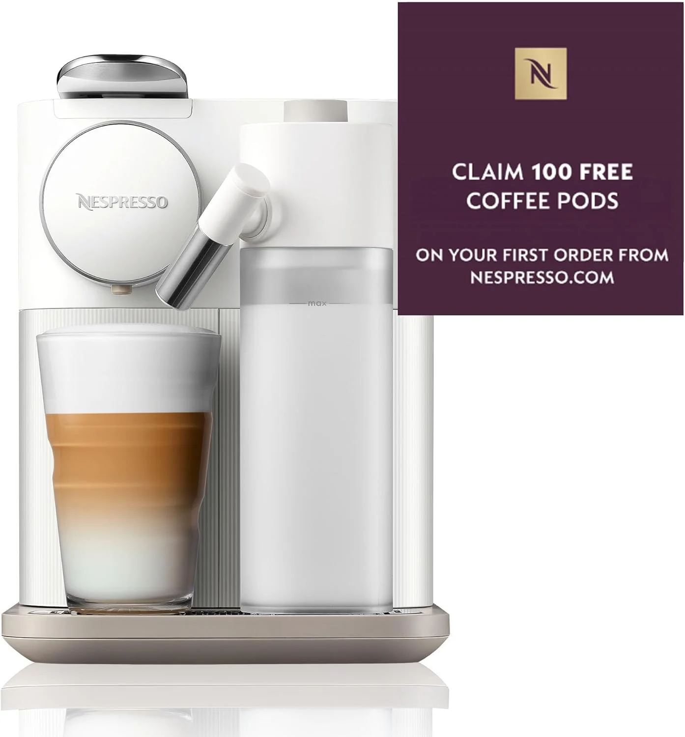 دستگاه قهوه ساز کپسولی تک نفره De'Longhi Nespresso Gran Lattissima EN650.W، شیر کف کرده اتوماتیک، کاپوچینو و لاته، 1.3 لیتر، سفید دستگاه قهوه ساز کپسولی تک نفره De'Longhi Nespresso Gran Lattissima EN650.W، شیر کف کرده اتوماتیک، کاپوچینو و لاته، 1.3 لیتر، سفید