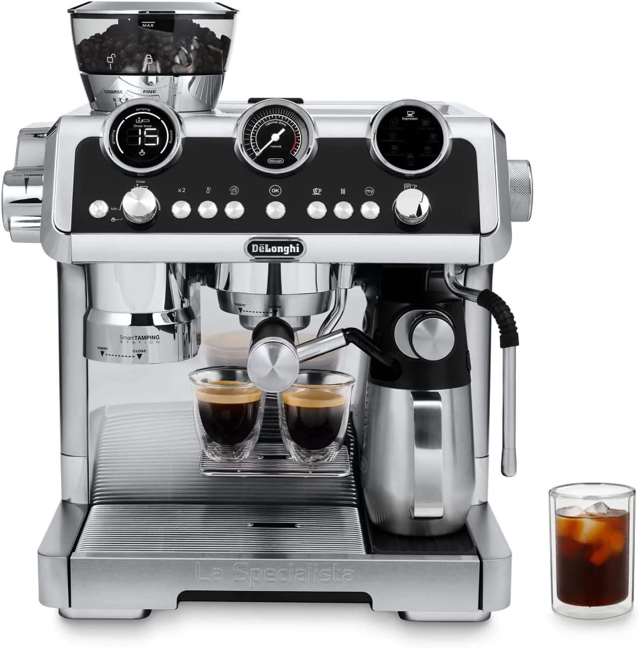 دستگاه اسپرسوساز دستی De'Longhi La Specialista Maestro: قهوه ساز دستی Ultimate Cold Brew، تجربه با فناوری هوشمند، فناوری استخراج سرد، 8 دستور غذا، کف ساز دستی/اتوماتیک، فلزی - EC9865.M