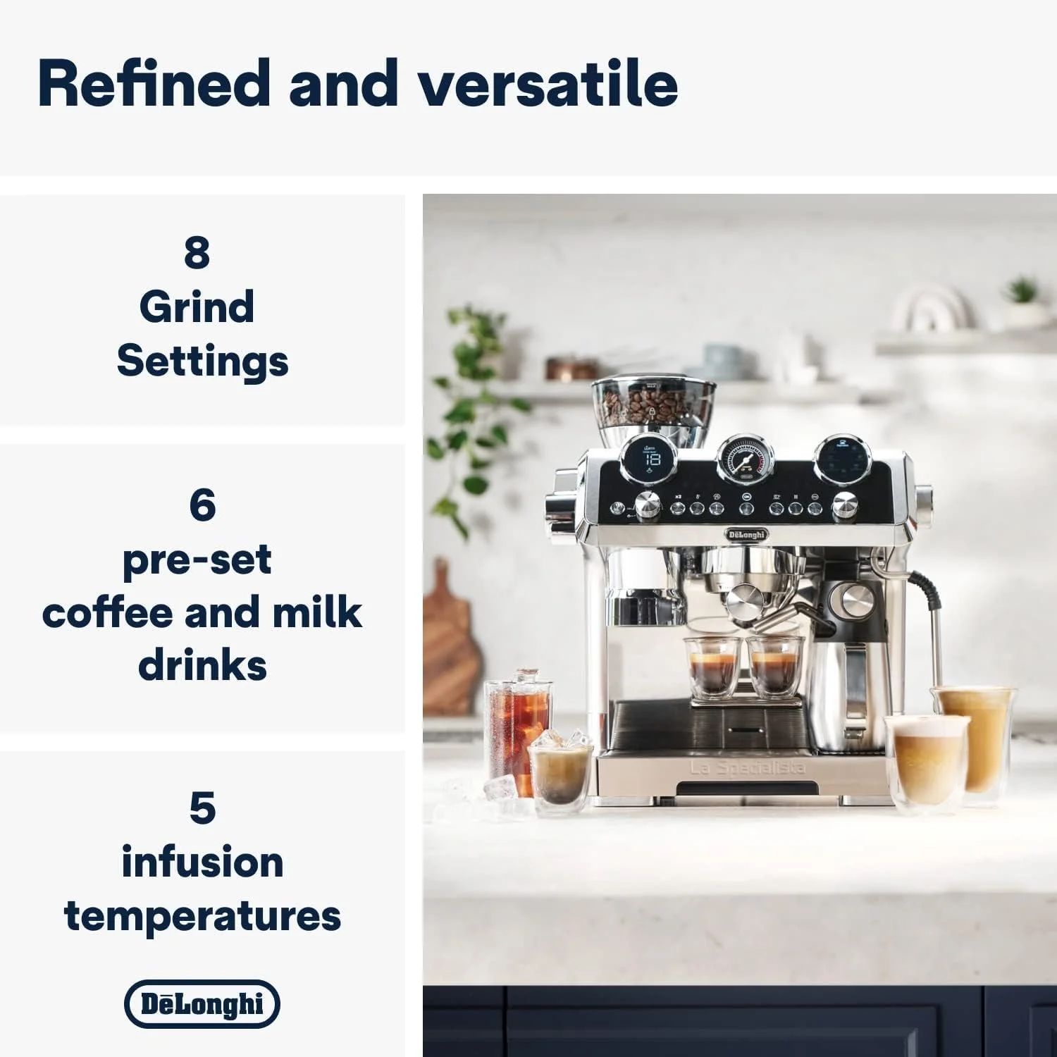 دستگاه اسپرسوساز دستی De'Longhi La Specialista Maestro: قهوه ساز دستی Ultimate Cold Brew، تجربه با فناوری هوشمند، فناوری استخراج سرد، 8 دستور غذا، کف ساز دستی/اتوماتیک، فلزی - EC9865.M دستگاه اسپرسوساز دستی De'Longhi La Specialista Maestro: قهوه ساز دستی Ultimate Cold Brew، تجربه با فناوری هوشمند، فناوری استخراج سرد، 8 دستور غذا، کف ساز دستی/اتوماتیک، فلزی - EC9865.M