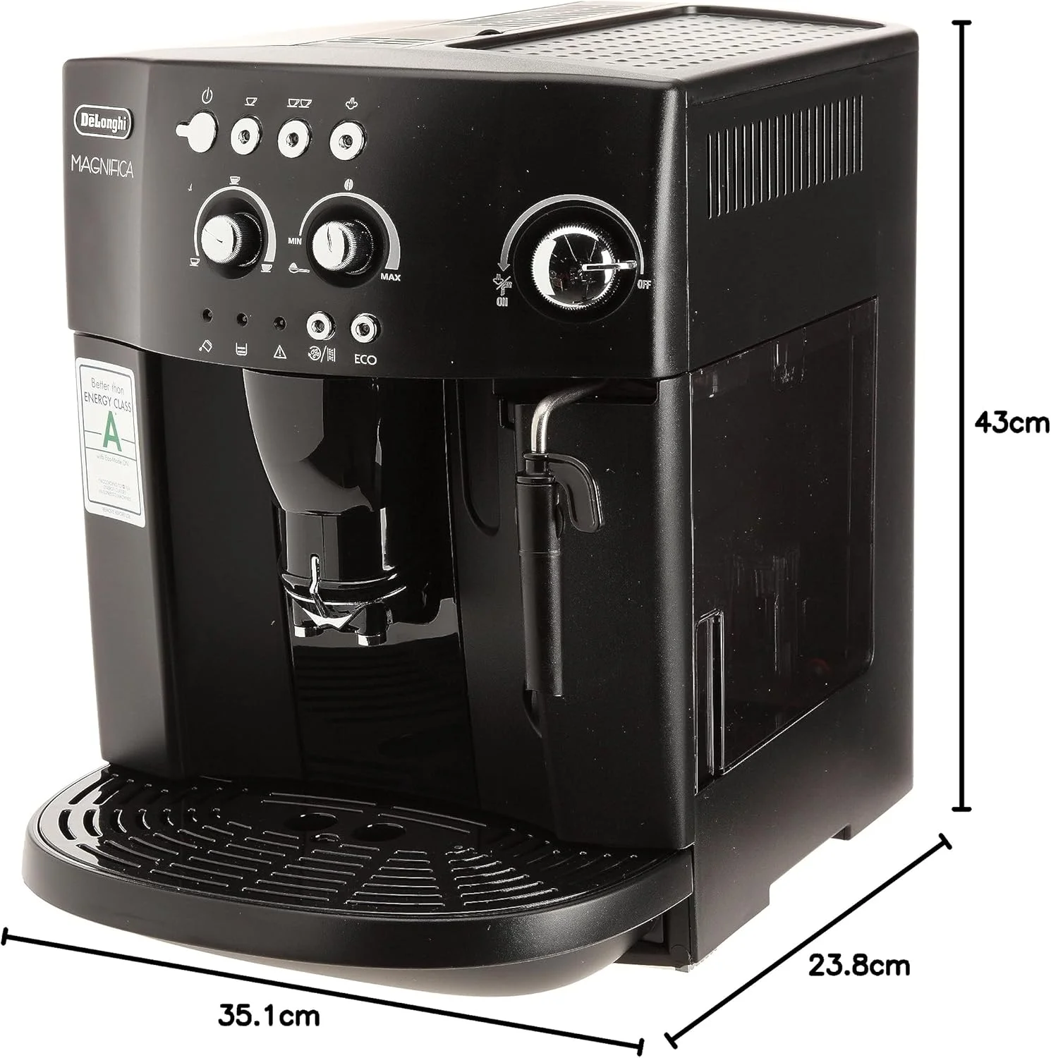 دستگاه قهوه ساز اتوماتیک دلونگی Magnifica S، دستگاه اسپرسو و کاپوچینو ساز، ECAM22.140.B، مشکی دستگاه قهوه ساز اتوماتیک دلونگی Magnifica S، دستگاه اسپرسو و کاپوچینو ساز، ECAM22.140.B، مشکی