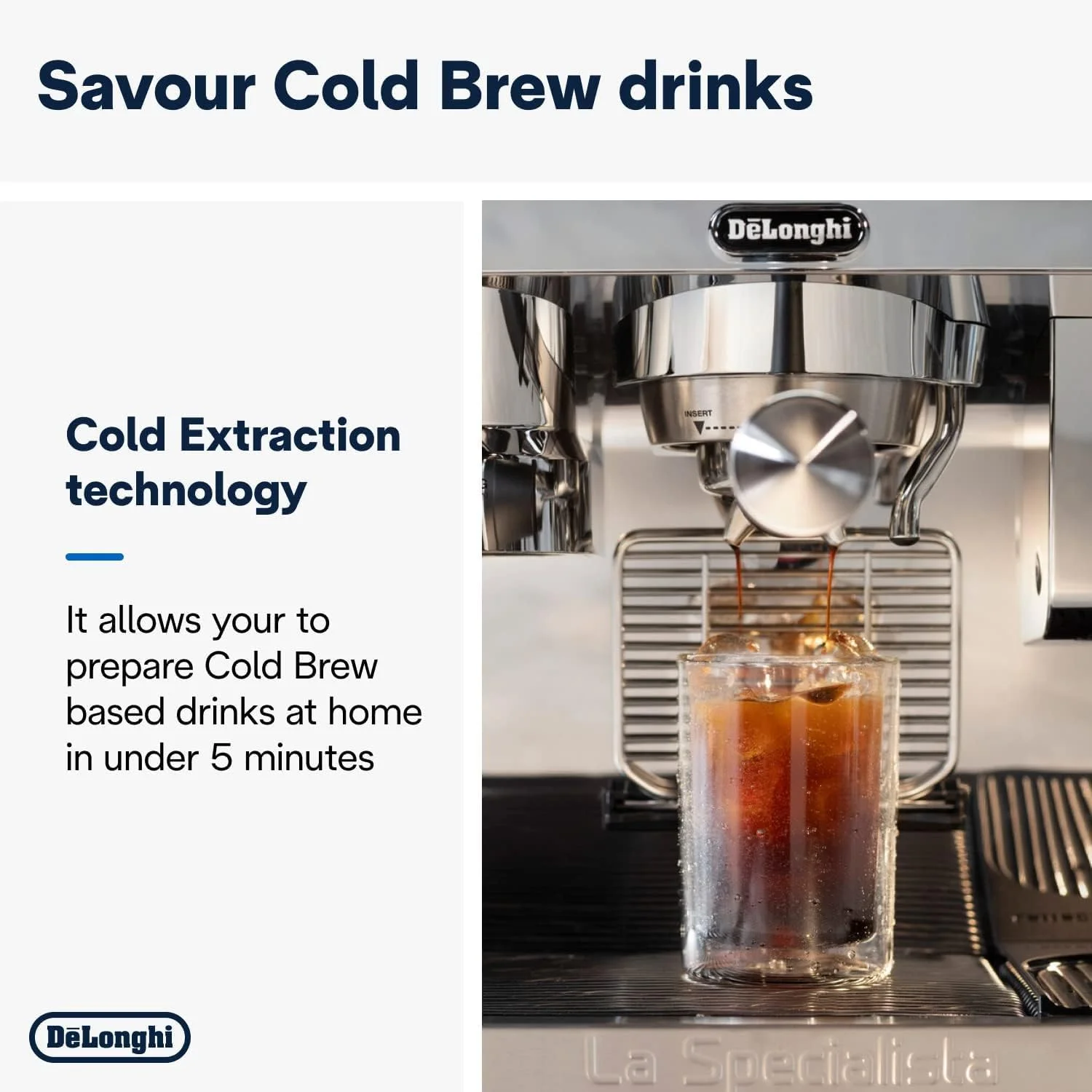 دستگاه اسپرسوساز دستی De'Longhi La Specialista Maestro: قهوه ساز دستی Ultimate Cold Brew، تجربه با فناوری هوشمند، فناوری استخراج سرد، 8 دستور غذا، کف ساز دستی/اتوماتیک، فلزی - EC9865.M دستگاه اسپرسوساز دستی De'Longhi La Specialista Maestro: قهوه ساز دستی Ultimate Cold Brew، تجربه با فناوری هوشمند، فناوری استخراج سرد، 8 دستور غذا، کف ساز دستی/اتوماتیک، فلزی - EC9865.M