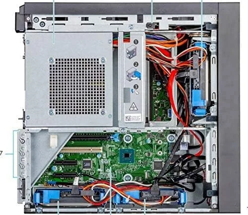 سرور Dell PowerEdge T40، بی تی ایکس اینتل زئون (E-2224G 3.5GHz، 8 گیگابایت 2666MT/s DDR4، 1 ترابایت 7.2K RPM SATA)