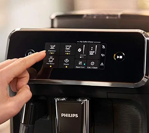 Philips Series 2200 Fully Automatic Espresso Machine - 1500W, 1.8L Water Capacity, Classic Milk Frother, Touch Screen Display, 2 Beverages - EP2220/10