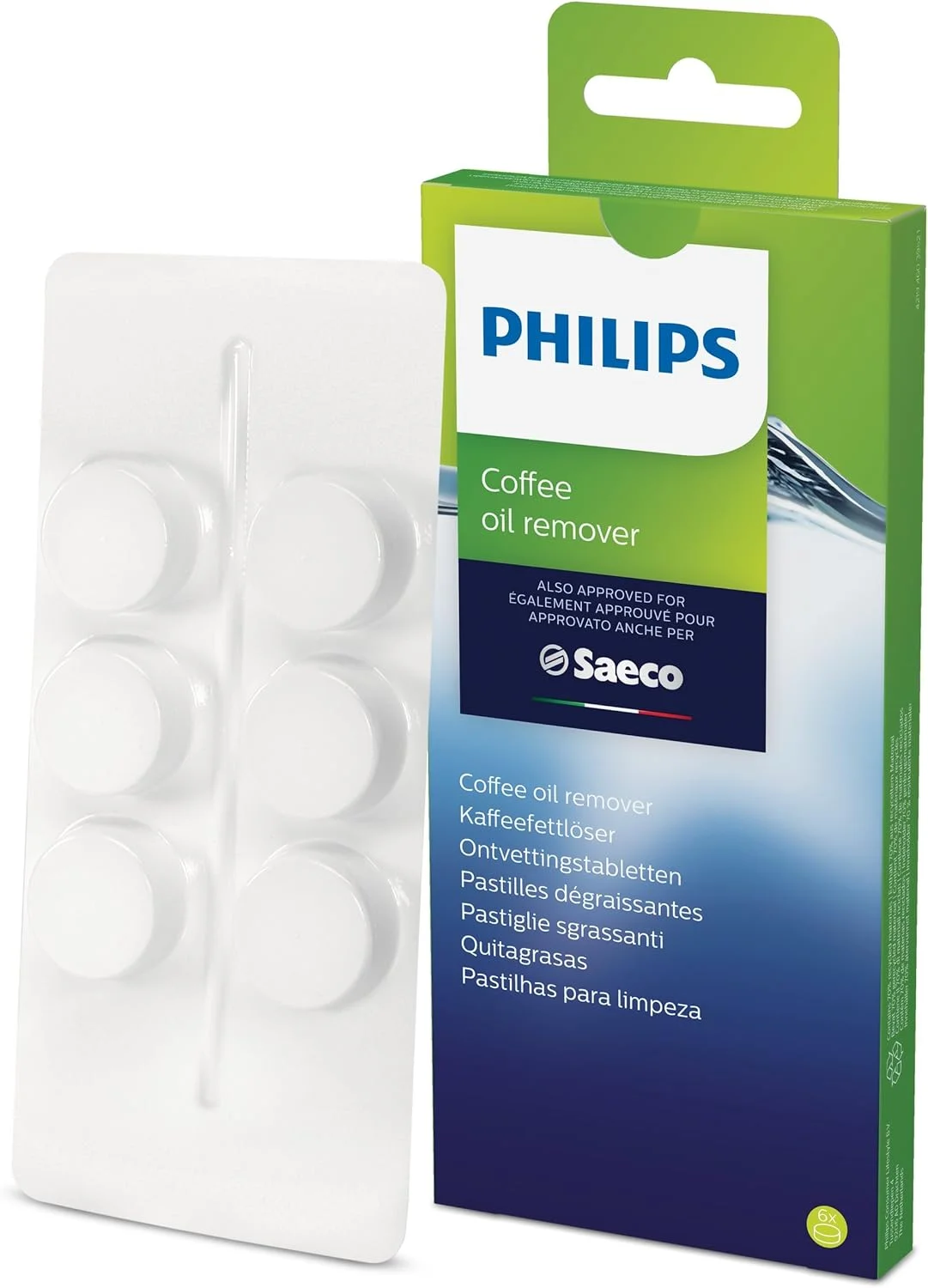قرص روغن گیر قهوه Versuni Philips CA6704/10، 6 عدد قرص برای دستگاه های قهوه ساز تمام اتوماتیک Philips، Saeco و سایر برندها