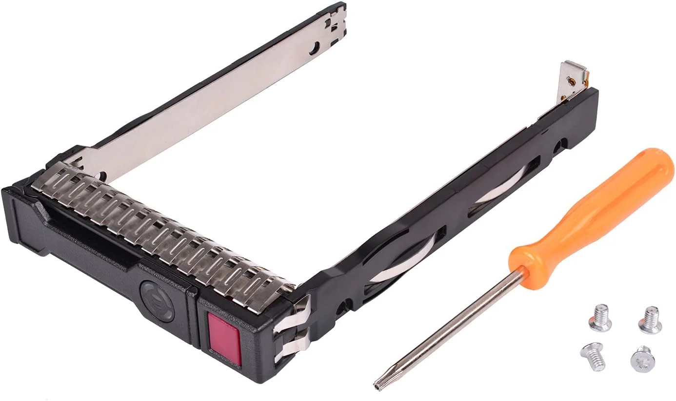 کیج هارد درایو 2.5 اینچی SFF SAS SATA SSD مدل Queenti 651687-001 651699-001 به همراه 4 پیچ و پیچ گوشتی برای سرورهای HP Proliant ML350 DL360p DL380P DL160 Gen8 G8 Gen9 G9