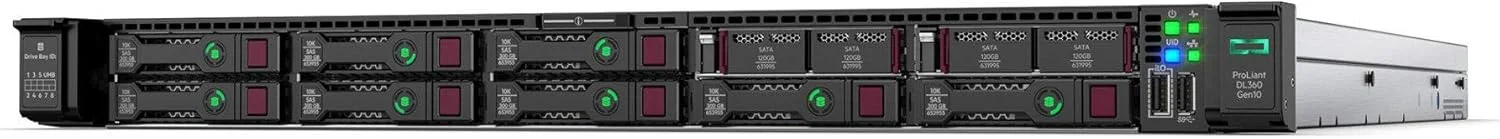 سرور HPE ProLiant DL360 Gen10 Rack 1U با پردازنده Intel Xeon Gold 5220R-2.2 GHz (4GHz)، رم 32 گیگابایتی و بدون هارد دیسک، قابلیت پشتیبانی از 8 هارد SFF