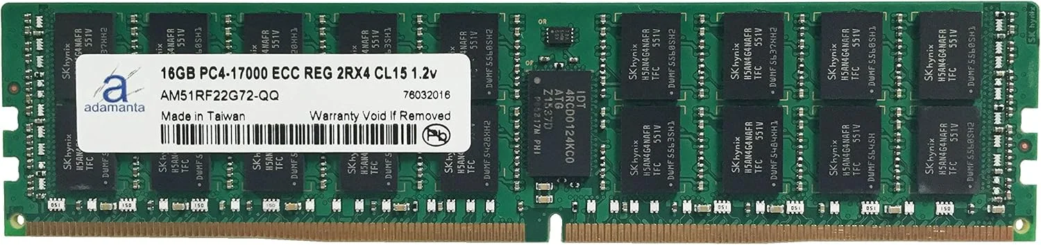 آدامانتا 16 گیگابایت (1x16 گیگابایت) ارتقاء حافظه سرور برای سرورهای Dell Poweredge، Dell Precision و HP Proliant پردازنده DDR4 2133MHz PC4-17000 ECC Registered Chip 2Rx4 CL15 1.2V RAM