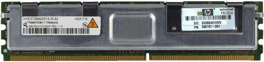 ماژول حافظه سرور اچ پی 2 گیگابایت PC2-5300F بافر کامل ECC DDR2-667 (398707-051)
