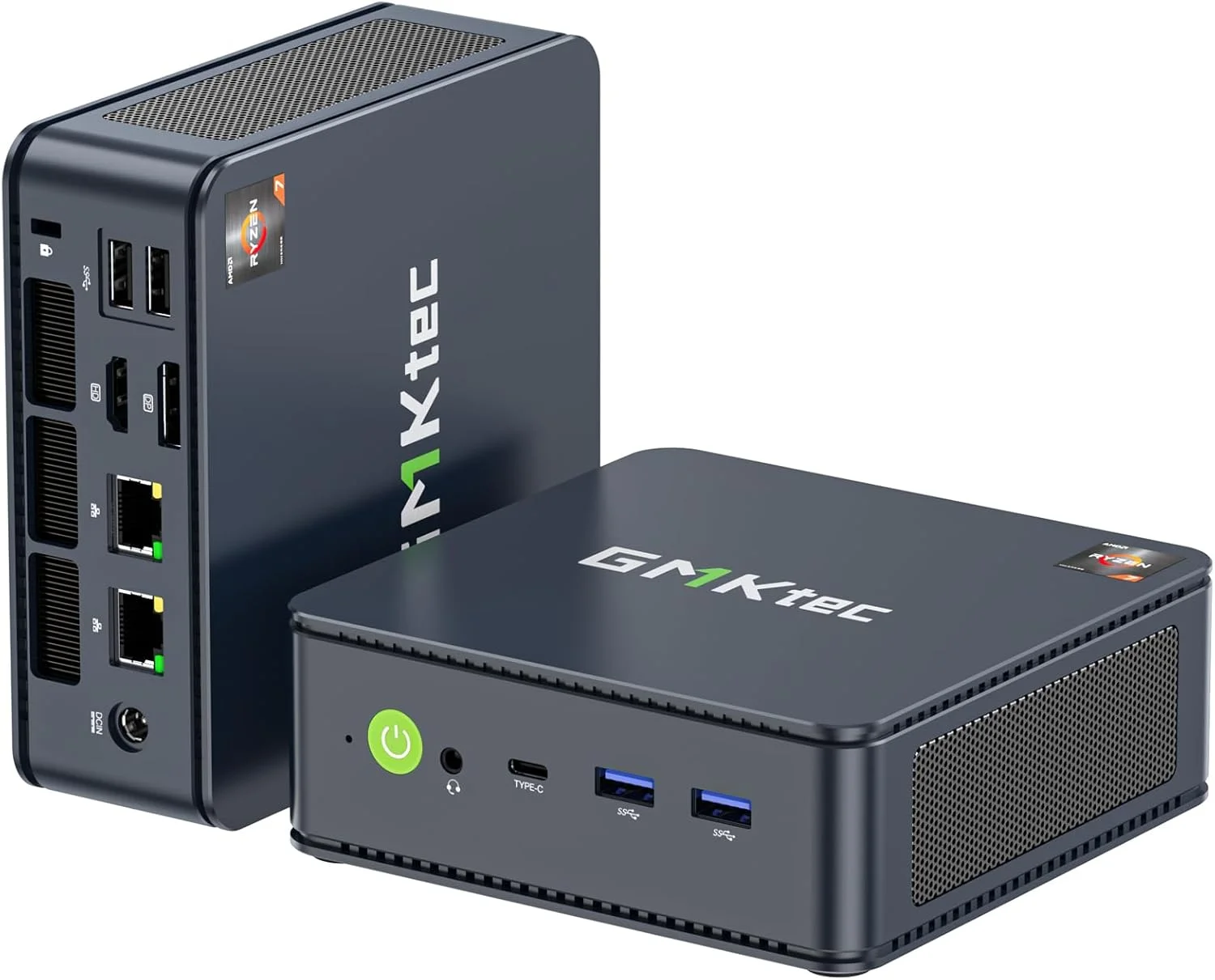 مینی کامپیوتر GMKtec 5825U، کامپیوتر رومیزی M5 Plus Dual LAN 2.5G Windows 11 Pro، AMD Ryzen 7 5825U (8C/16T 4.50Ghz)، رم 16G DDR4 + هارد دیسک 512GB PCle SSD، WiFi 6E، USB3.2، USB-C، BT 5.2، DP، HDMI