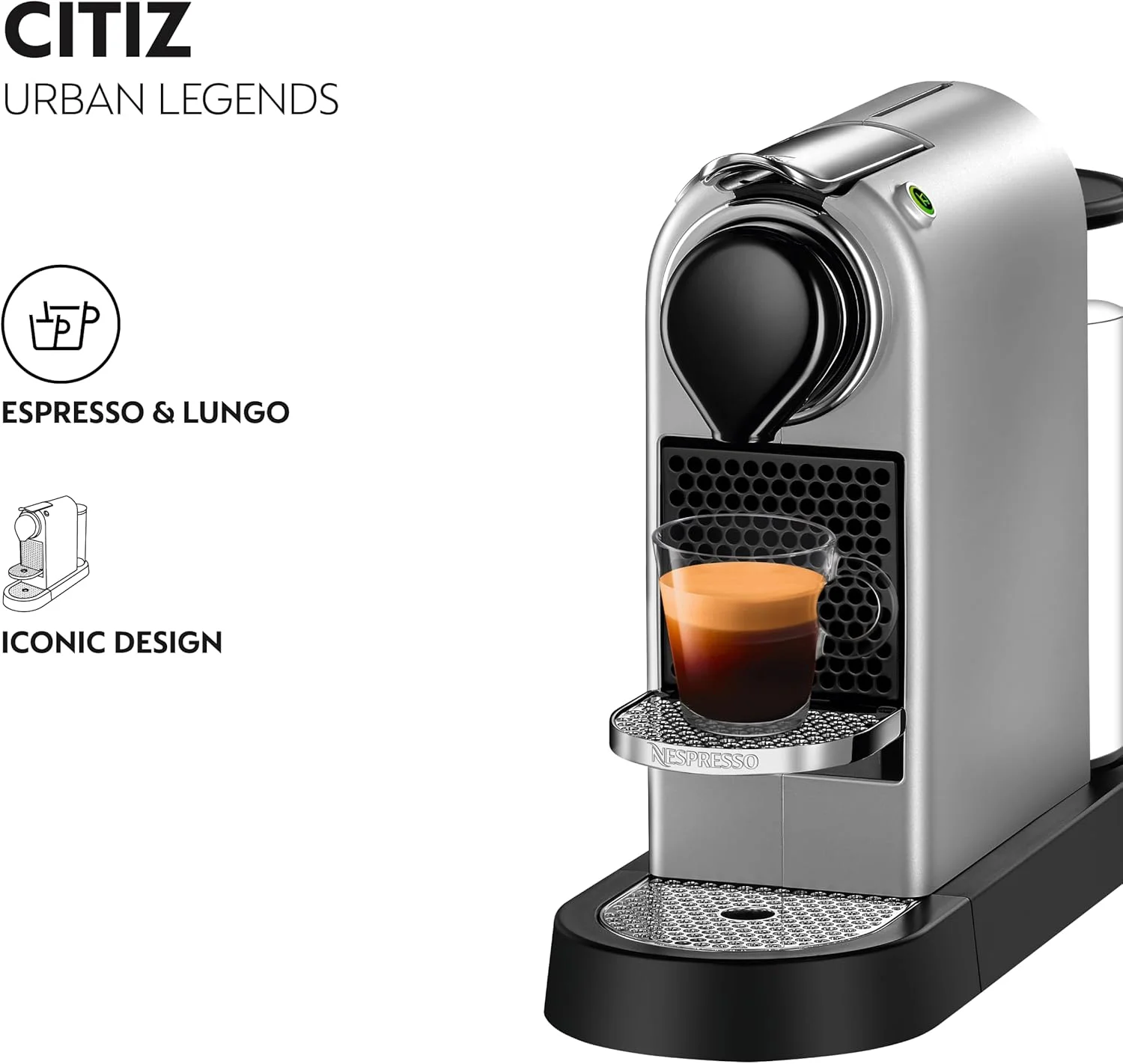 دستگاه قهوه ساز کپسولی نسپرسو کروپس Citiz XN741B40 - نقره ای