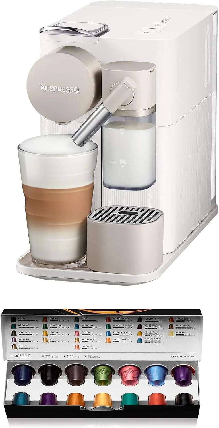 دستگاه قهوه ساز تک نفره نسپرسو Silky White مدل De'Longhi 0132193272 Latissima One، ۱۴۰۰ وات، ۱ لیتر، سفید ابریشمی
