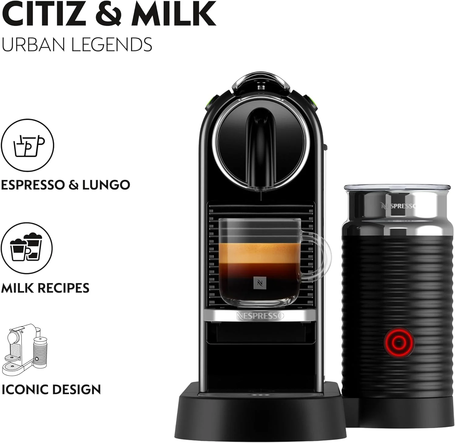 دستگاه قهوه ساز نسپرسو CitiZ&milk توسط نسپرسو، مشکی لیموزین - نسخه امارات