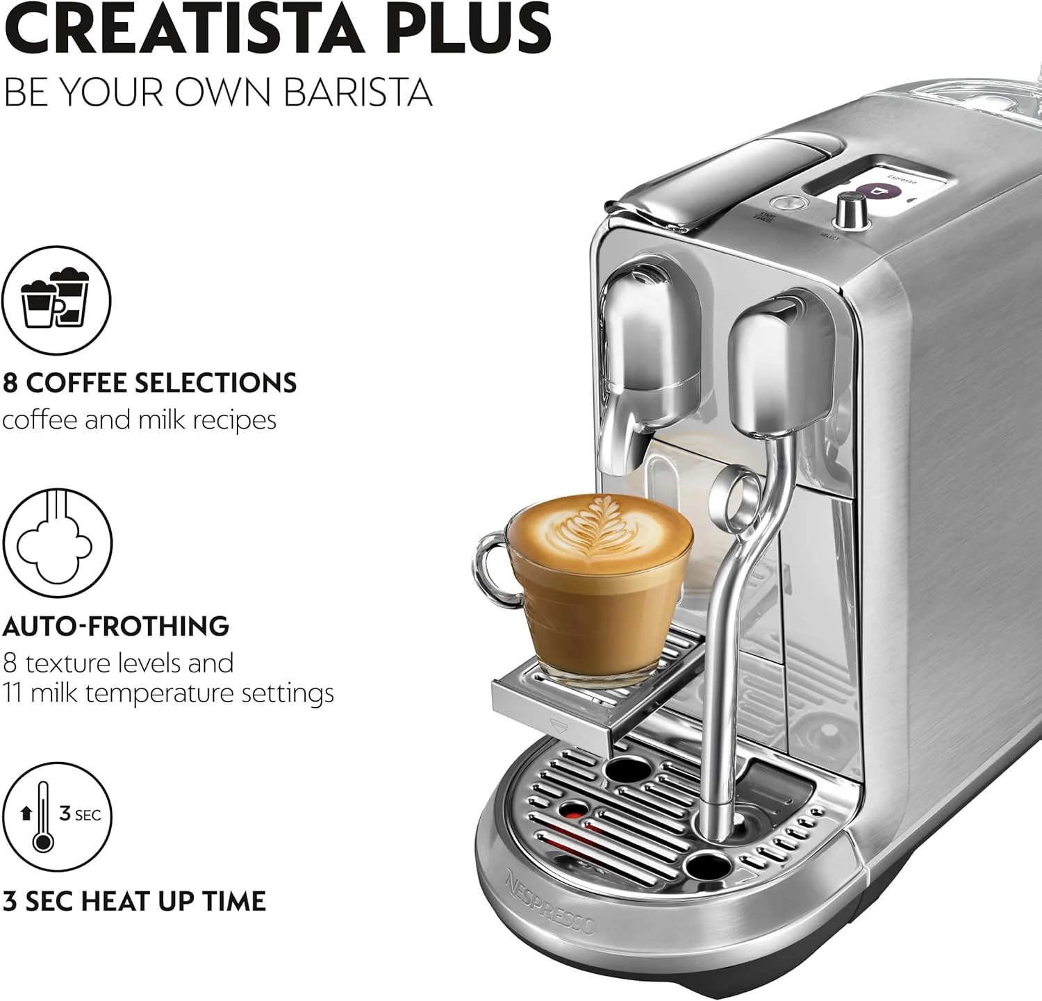 دستگاه قهوه ساز نسپرسو Creatista Plus توسط نسپرسو، استیل ضد زنگ - نسخه امارات