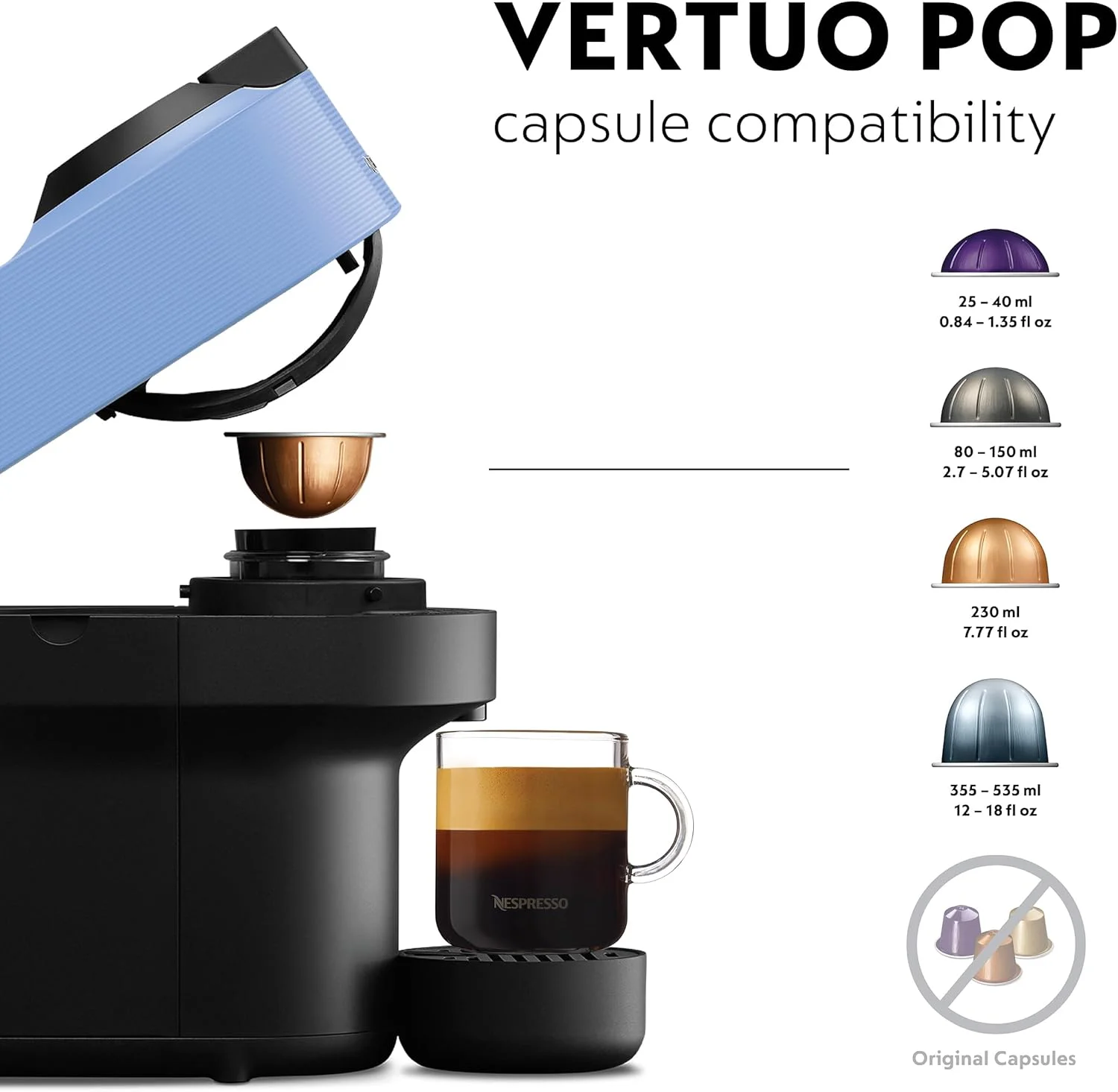 دستگاه قهوه ساز نسپرسو Vertuo Pop توسط نسپرسو، آبی اقیانوسی - نسخه امارات (بازسازی شده) دستگاه قهوه ساز نسپرسو Vertuo Pop توسط نسپرسو، آبی اقیانوسی - نسخه امارات (بازسازی شده)