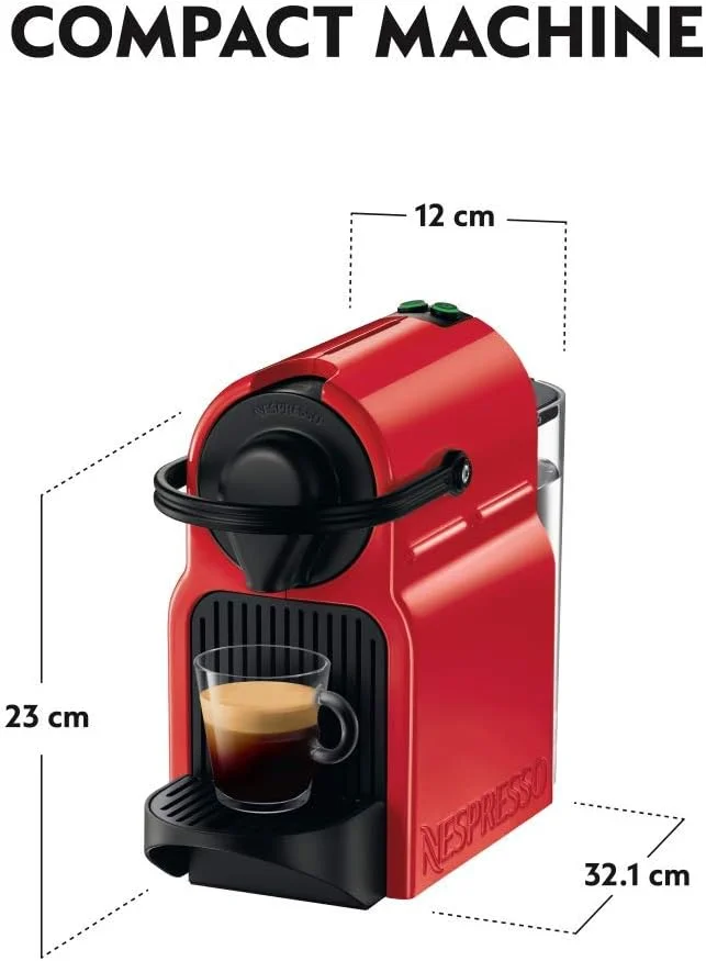 دستگاه قهوه ساز نسپرسو Inissia به همراه Aeroccino 3 توسط نسپرسو، قرمز یاقوتی - نسخه امارات (بازسازی شده) دستگاه قهوه ساز نسپرسو Inissia به همراه Aeroccino 3 توسط نسپرسو، قرمز یاقوتی - نسخه امارات (بازسازی شده)