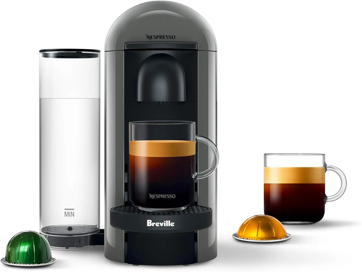 دستگاه قهوه و اسپرسو ساز نسپرسو مدل BNV420GRY1BUC1 Vertuo Plus Deluxe از Breville، خاکستری، پلاستیکی، طوسی