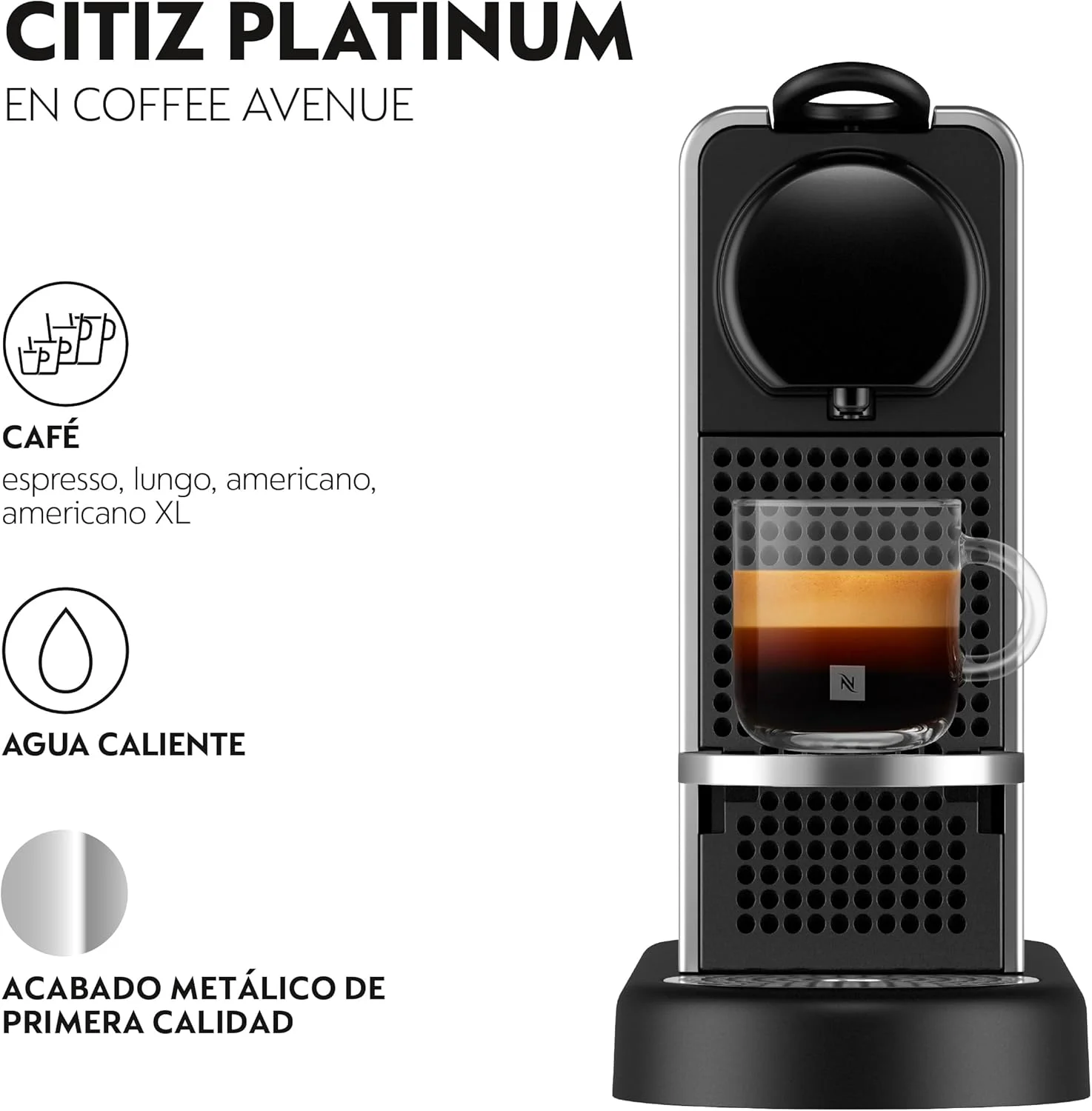 نسپرسو، دستگاه قهوه ساز، Citiz Platinum، سیستم اصلی، رنگ تیتانیوم (شامل قهوه هدیه)