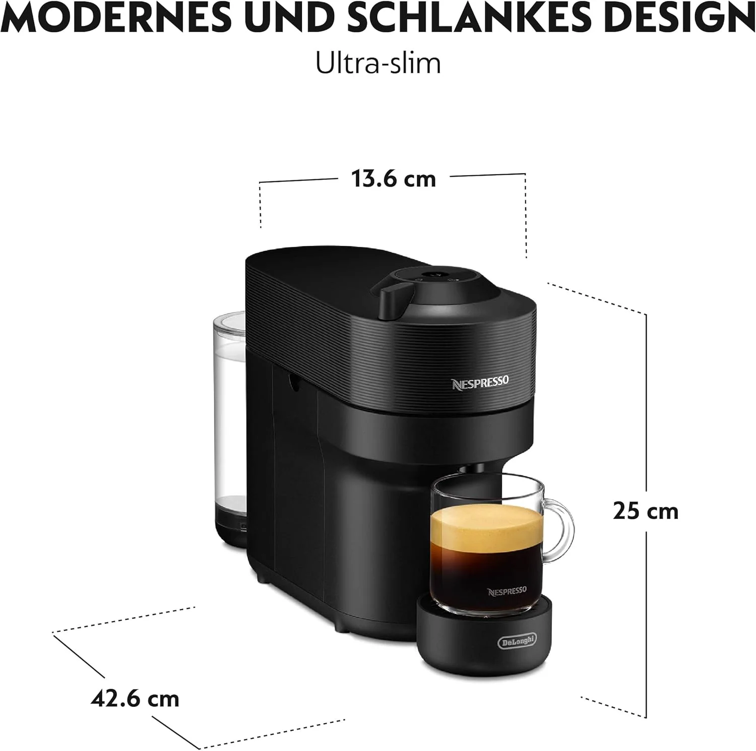 دستگاه قهوه کپسولی نسپرسو De'Longhi ENV90.BAE Vertuo Pop + کف ساز شیر Aeroccino، آماده سازی 4 سایز فنجان، فناوری Centrifusion، شامل بسته خوش آمدگویی، 1260 وات، مشکی شیرین بیان دستگاه قهوه کپسولی نسپرسو De'Longhi ENV90.BAE Vertuo Pop + کف ساز شیر Aeroccino، آماده سازی 4 سایز فنجان، فناوری Centrifusion، شامل بسته خوش آمدگویی، 1260 وات، مشکی شیرین بیان