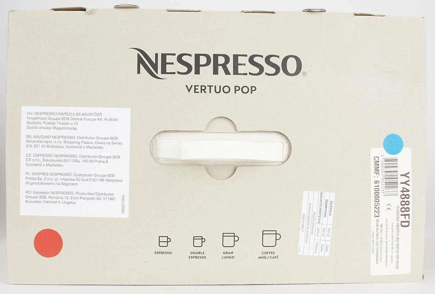 دستگاه قهوه ساز نسپرسو کروپس Vertuo POP YY4888FD قرمز