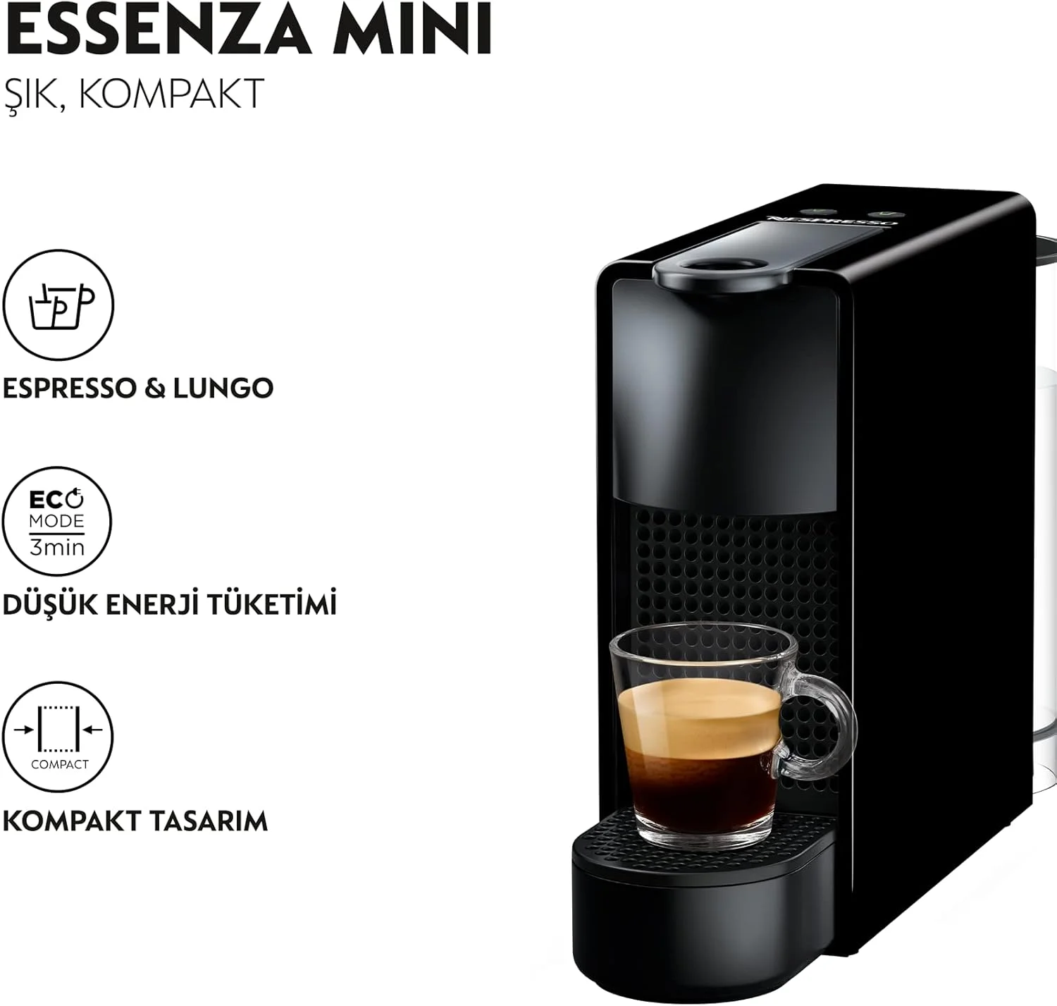 دستگاه اسپرسو کپسولی نسپرسو مدل Essenza Mini C30-EU2-BK-NE1، مشکی (C030BK) دستگاه اسپرسو کپسولی نسپرسو مدل Essenza Mini C30-EU2-BK-NE1، مشکی (C030BK)