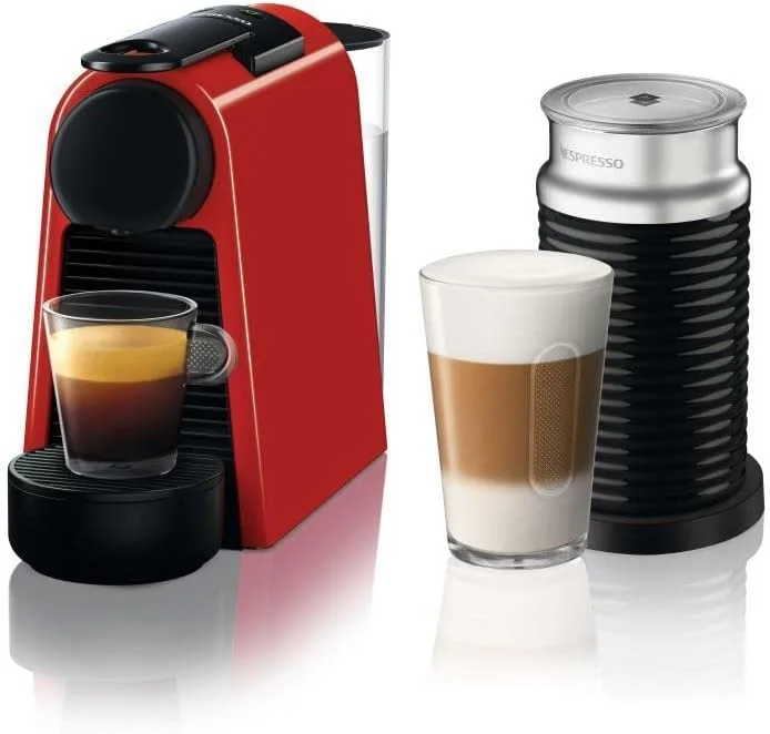 دستگاه قهوه ساز نسپرسو مدل D35 Essenza Mini قرمز + بسته Aeroccino 3، قرمز