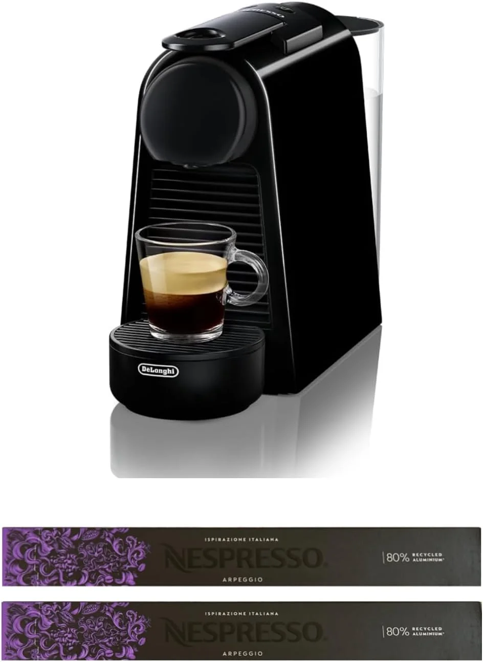دستگاه قهوه ساز نسپرسو Essenza Mini EN85.B، ساخت De'Longhi، سیستم کپسول اورجینال، مخزن آب 0.6 لیتری، مشکی به همراه 20 کپسول اورجینال Firenze Arpeggio