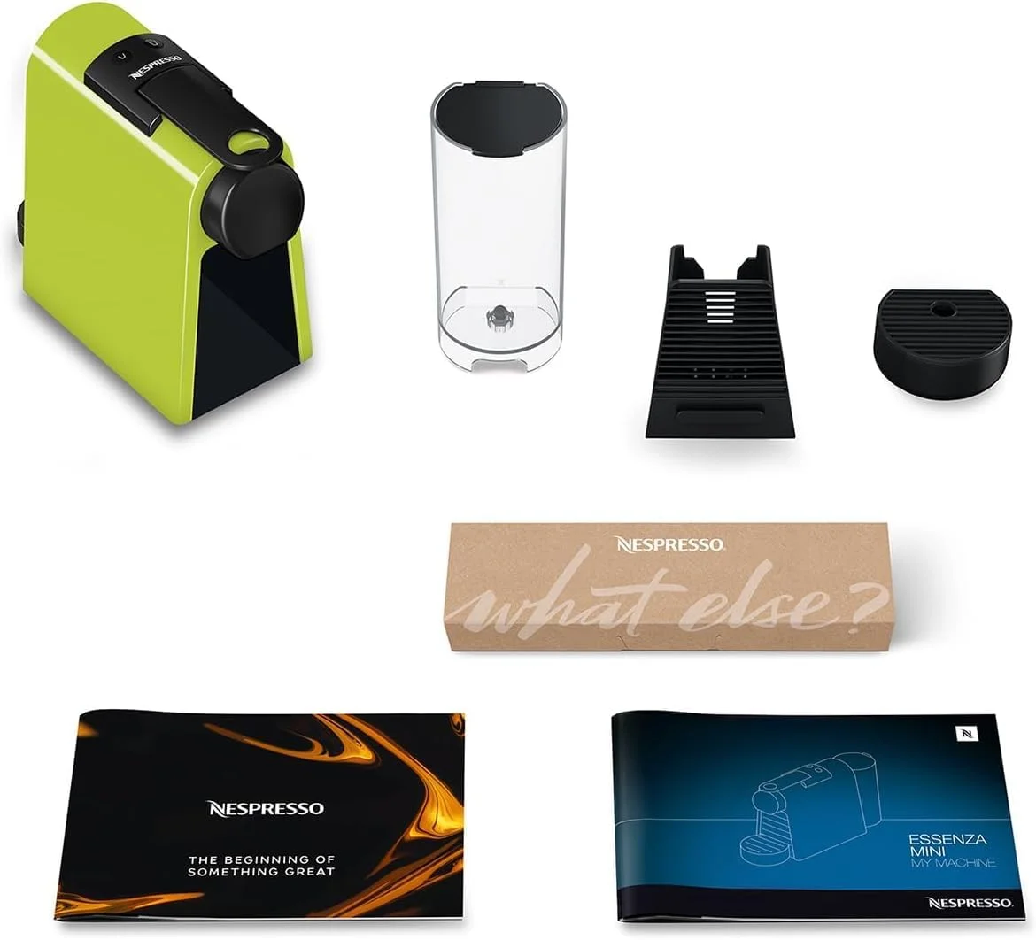 دستگاه قهوه ساز نسپرسو Essenza Mini EN85.L، ساخت De'Longhi، سیستم کپسولی اورجینال، مخزن آب 0.6 لیتری، سبز لیمویی