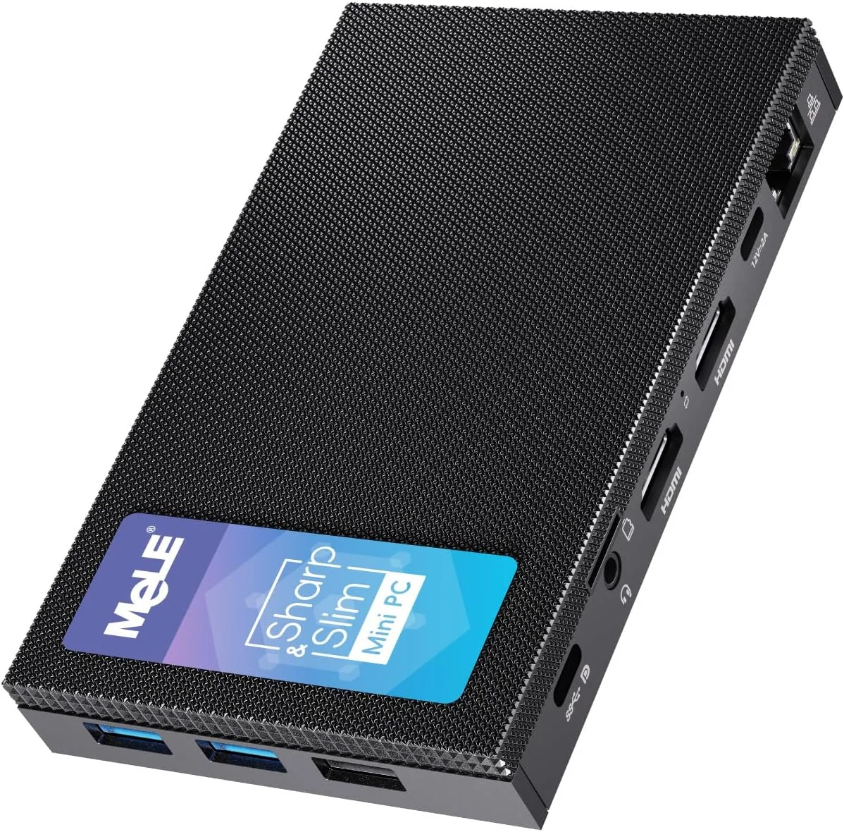 مینی کامپیوتر بدون فن فوق العاده بی صدا MeLE Quieter4C N150 - حافظه 16 گیگابایتی، SSD 512 گیگابایتی - کامپیوتر جمع و جور با USB-C کاربردی و HDMI دوگانه